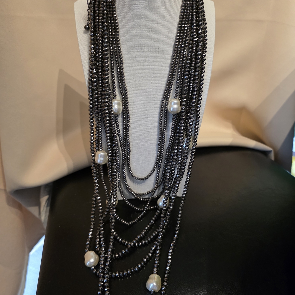 Chico's Black and White Cascading Necklace